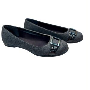AEROSOLES Dark Gray Women's Felted Flats with Buckle